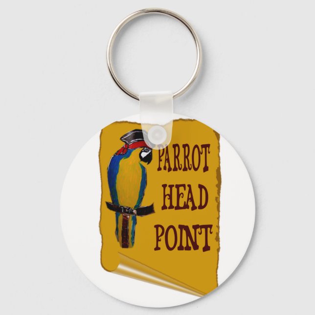 Pirate Parrot Head Key Ring (Front)