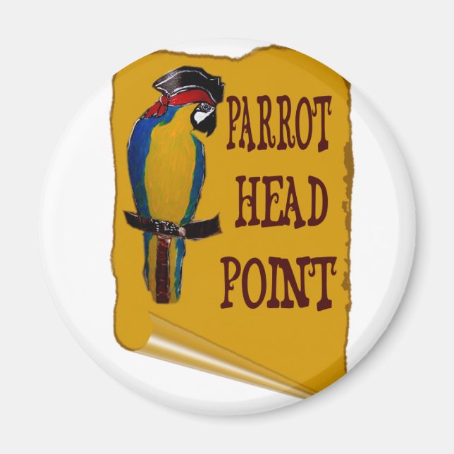 Pirate Parrot Head Magnet (Front)