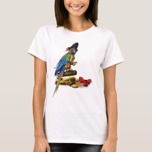 Pirate Parrot Maccaw Halloween Carribean Colourful T-Shirt