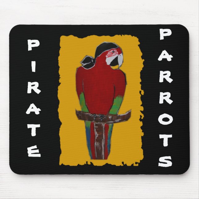 Pirate Parrot Mouse Pad (Front)