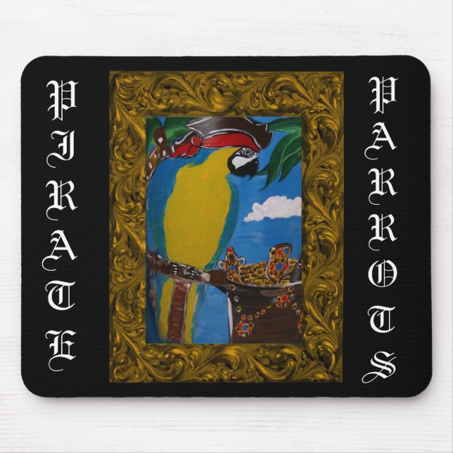 Pirate Parrot Mouse Pad (Front)