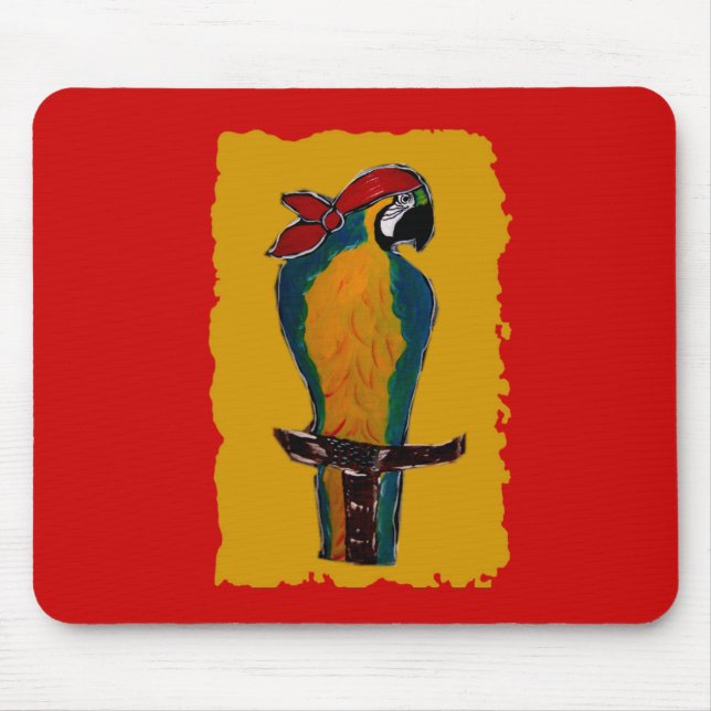 Pirate Parrot Mouse Pad (Front)