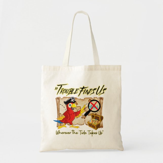 pirate parrot quote tote bag (Front)