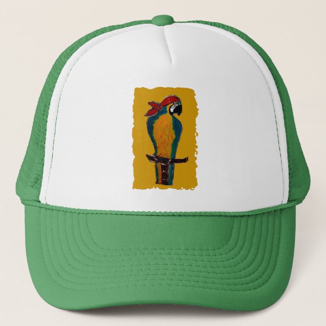 Pirate Parrot Trucker Hat (Front)