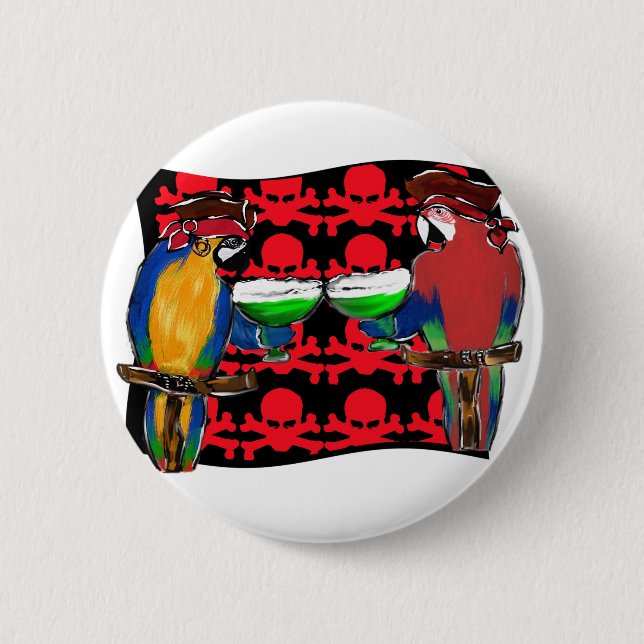 Pirate Parrots 6 Cm Round Badge (Front)