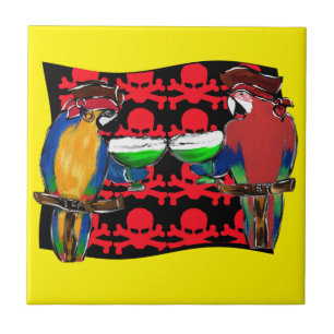 Pirate Parrots Ceramic Tile
