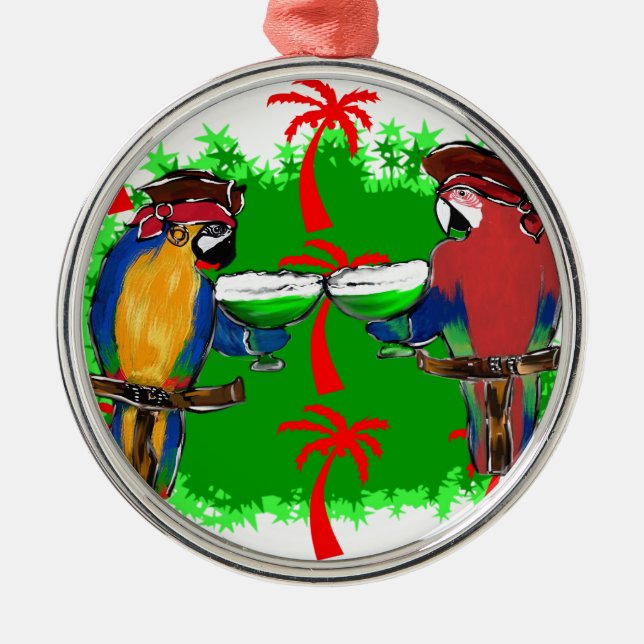 PIRATE PARROTS METAL ORNAMENT (Front)