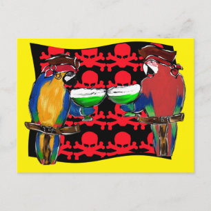 PIRATE PARROTS POSTCARD