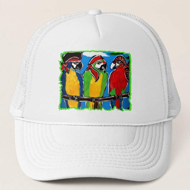 PIRATE PARROTS TRUCKER HAT (Front)