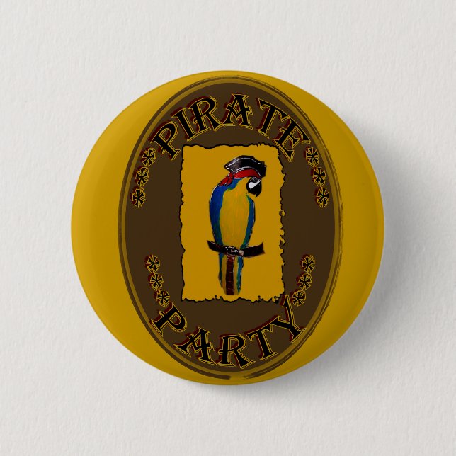 PIRATE PARTY 6 CM ROUND BADGE (Front)