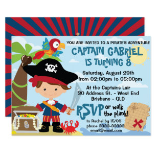 Pirate Party Birthday Invitations