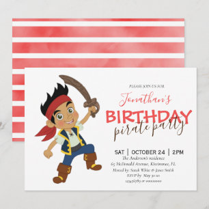 pirate party boy birthday invitation