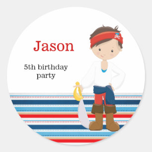 Pirate party classic round sticker