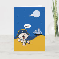 Pirate Party customisable text invitation card