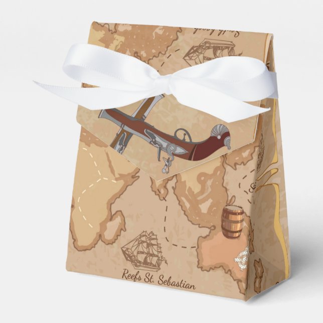 Pirate party favour bags - favour box (Front Side)