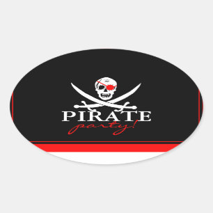 Pirate Party Oval Sticker