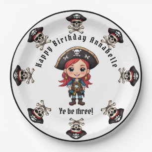 Pirate Party Personalise Paper Plate