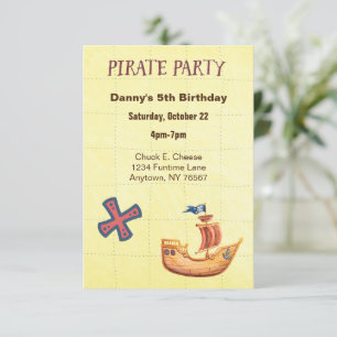 Pirate Party Personalised Child's Birthday Invitation