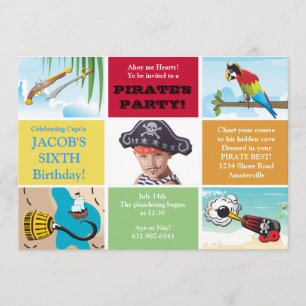 Pirate Party Photo Birthday Invitation