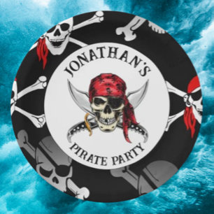 PIRATE PARTY SKULLS Paper Plate