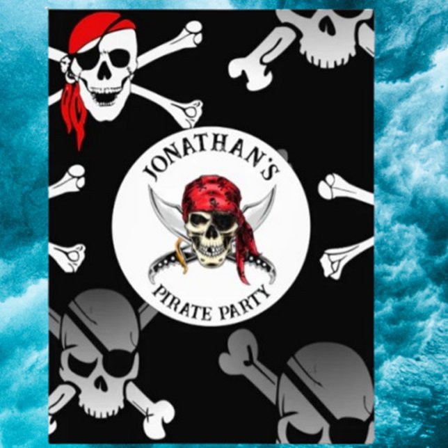 PIRATE PARTY SKULLS Poster (Discover the bold PIRATE PARTY SKULLS poster that adds edgy style and fierce spirit to any space. )