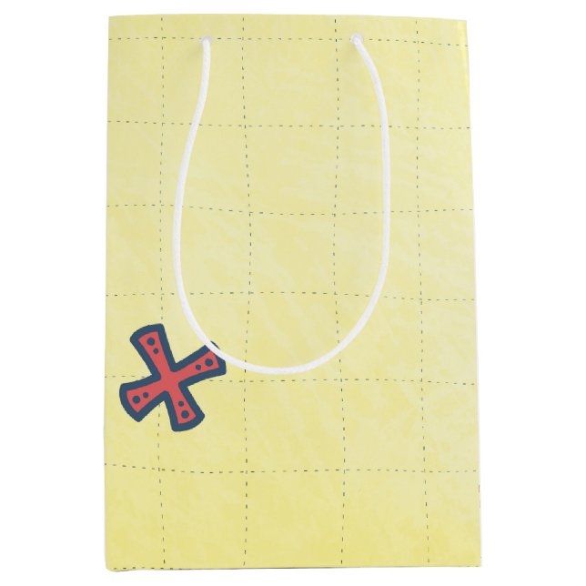 Pirate Party Treasure Map with X Medium Gift Bag (Front)