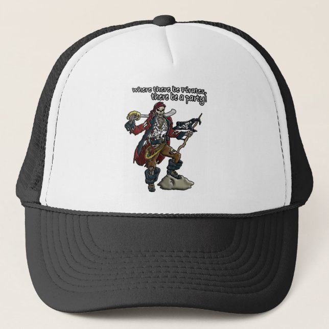 Pirate Party Trucker Hat (Front)