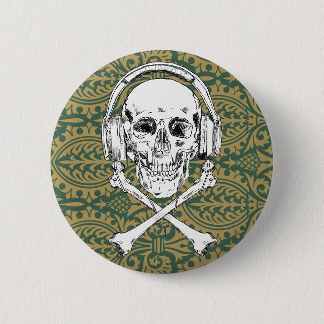 Pirate Pattern 6 Cm Round Badge (Front)