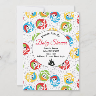 Pirate Pattern Baby Shower  Invitation