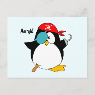 Pirate Penguin Postcard