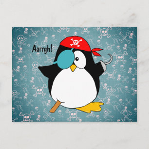 Pirate Penguin Postcard
