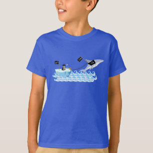 Pirate penguin with shark T-Shirt