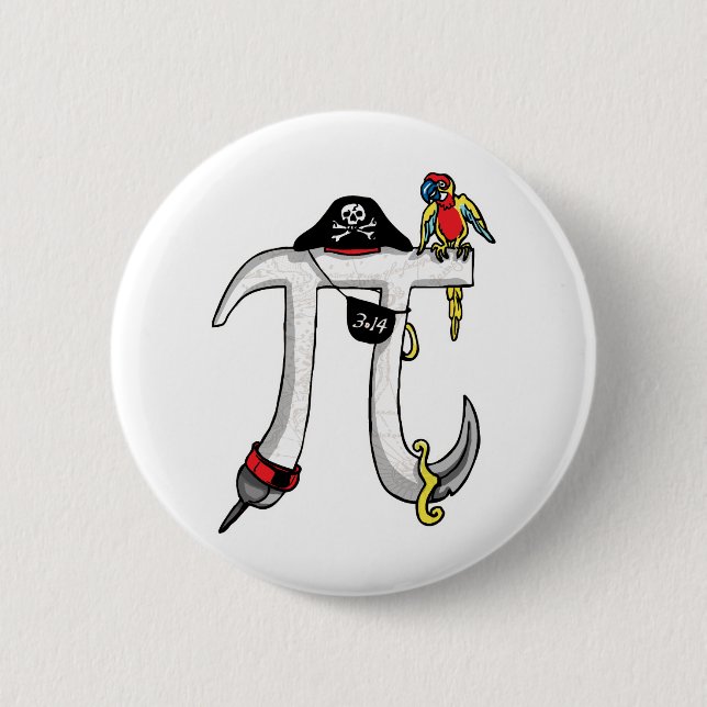 Pirate Pi Day Gear 6 Cm Round Badge (Front)