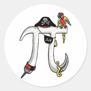 Pirate Pi Day Gear Classic Round Sticker