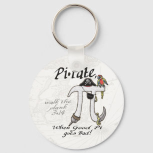 Pirate Pi Day Gear Key Ring