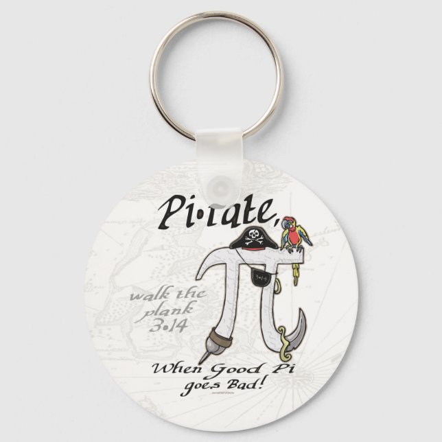 Pirate Pi Day Gear Key Ring (Front)
