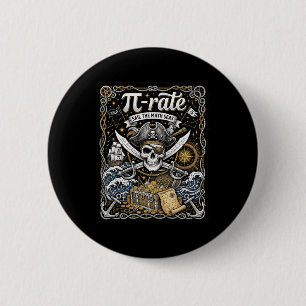 Pirate Pi Rate For Pi Day Math Pirates Teacher Sch 6 Cm Round Badge