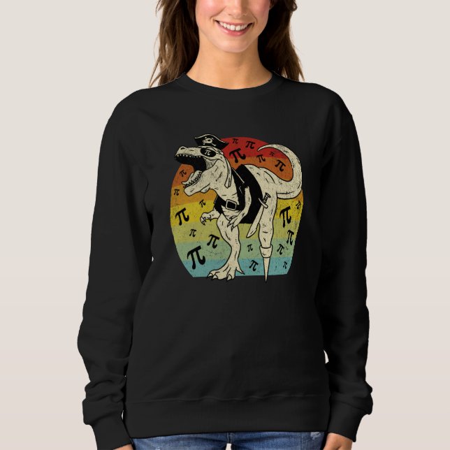 Pirate Pie Dinosaur Rex Retro Sunset Vintage Sweatshirt (Front)