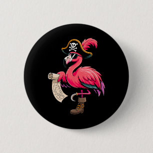 Pirate Pink Flamingo Funny Halloween Party Costume 6 Cm Round Badge