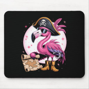 Pirate Pink Flamingo Funny Halloween Party Costume Mouse Pad