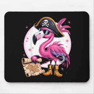 Pirate Pink Flamingo Funny Halloween Party Costume Mouse Pad