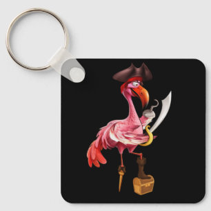 Pirate Pink Flamingo Party Girls Eye Patch Hallowe Key Ring