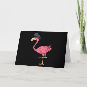 Pirate Pink Flamingo With Eyepatch Halloween Thank You Card