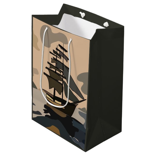 Pirate Pirates Ship Adventure Pirate Medium Gift Bag (Front Angled)