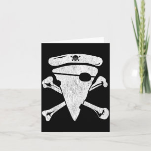 Pirate Pizza Skull Crossbones Funny Halloween Card