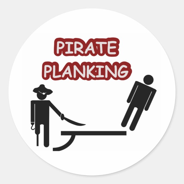 Pirate Planking Classic Round Sticker (Front)