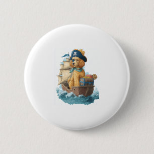 Pirate Poodle � Funny Sea Dog 6 Cm Round Badge
