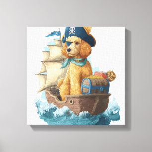 Pirate Poodle � Funny Sea Dog Canvas Print