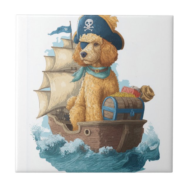 Pirate Poodle � Funny Sea Dog Ceramic Tile (Front)