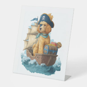 Pirate Poodle � Funny Sea Dog Pedestal Sign